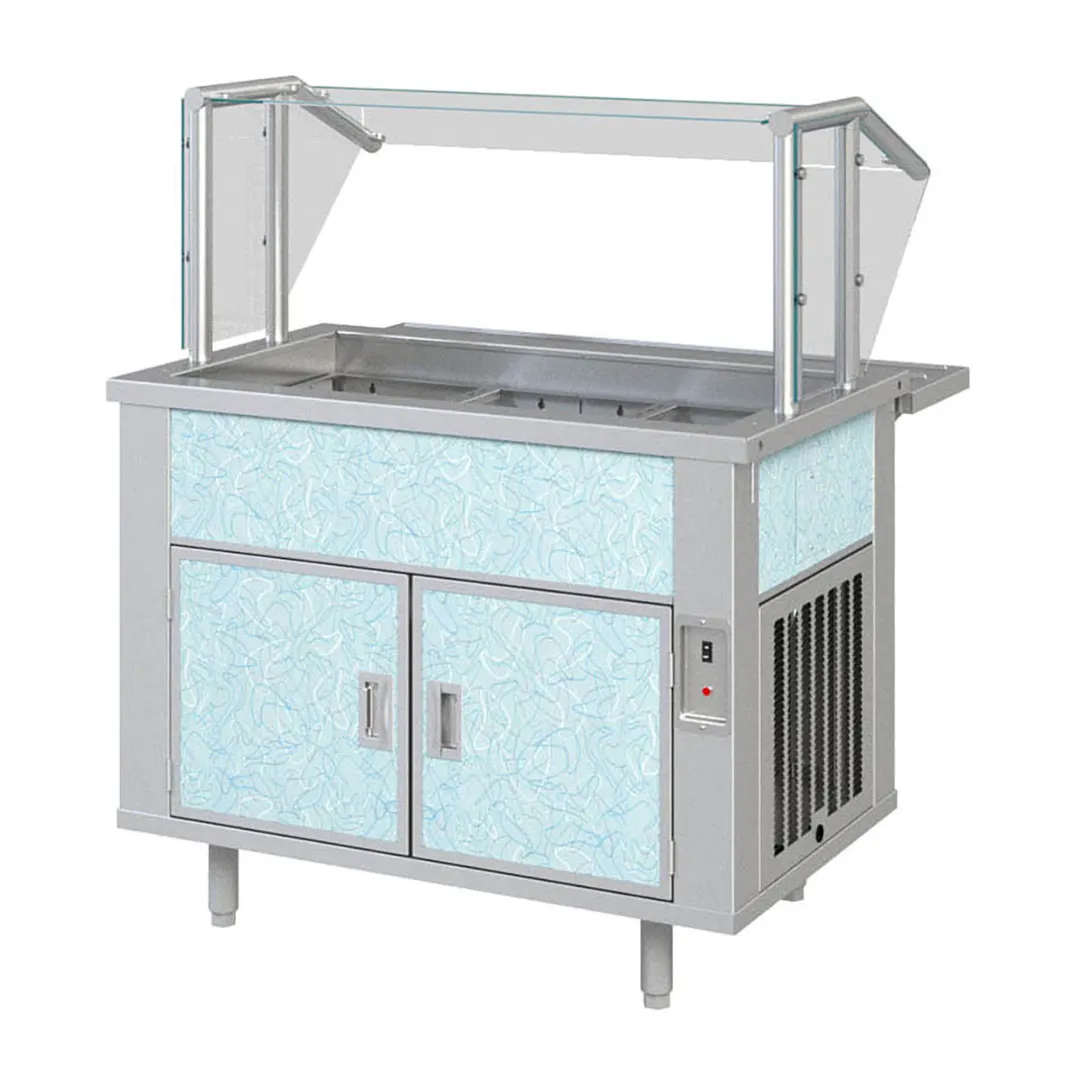 Piper Products 3-BCM 46" Elite Cold Food Serving Counter, Mechanically Cooled, (3) Pan