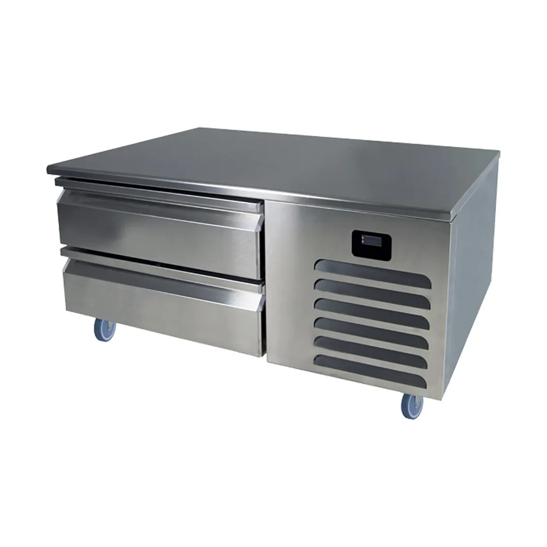 QualServ UCFB548-SS61A 48" 2 Drawers Commercial Freezer Chef Base, 115v