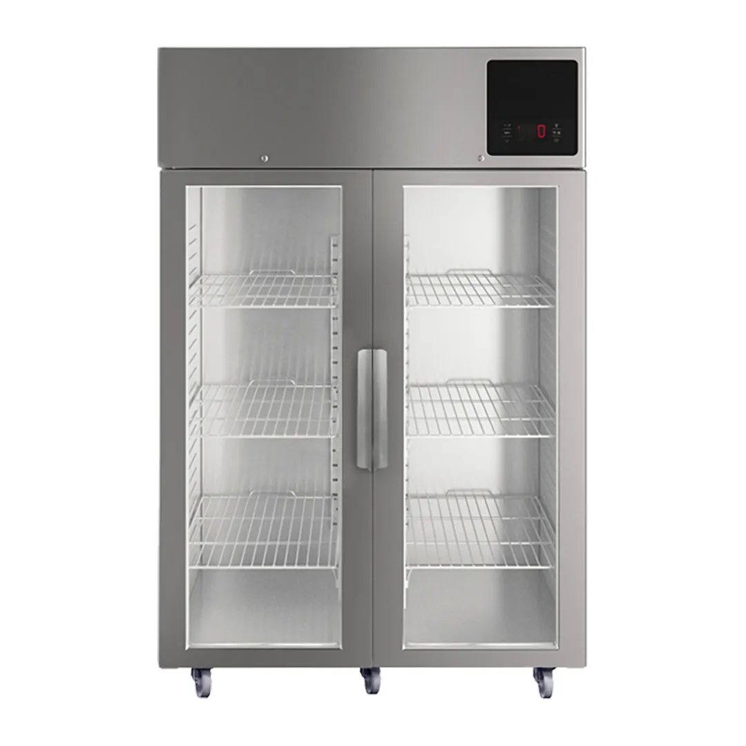 QualServ UCFZ553-SG71A 49" 2-Glass Door Reach-In Freezer, Top Mounted, 49 cu. ft., Stainless Steel