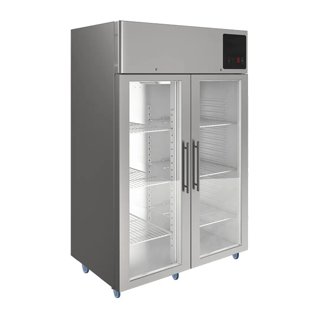 QualServ UCFZ553-SG71A 49" 2-Glass Door Reach-In Freezer, Top Mounted, 49 cu. ft., Stainless Steel