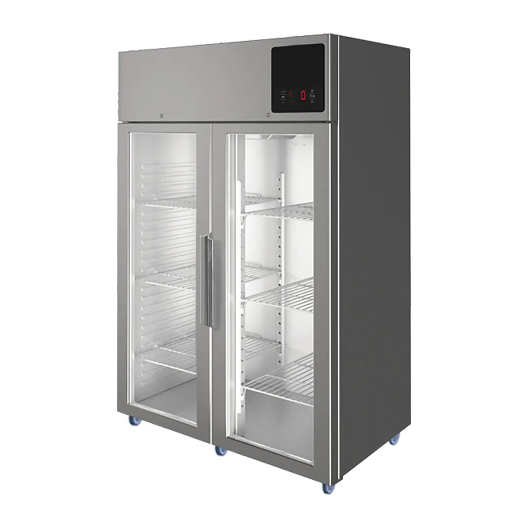 QualServ UCFZ553-SG71A 49" 2-Glass Door Reach-In Freezer, Top Mounted, 49 cu. ft., Stainless Steel