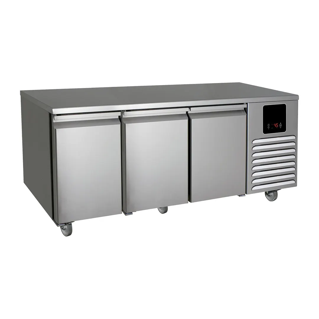 QualServ UCFZ570-SS61A 76" 3-Section Undercounter Freezer w/ 3 Doors, 15.57 cu. ft.