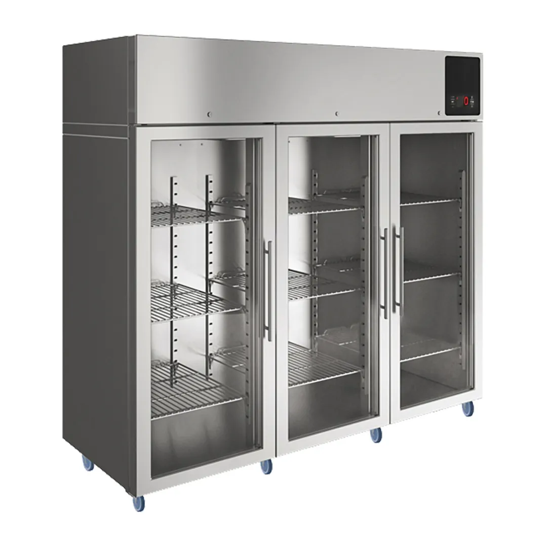 QualServ UCFZ585-SG71A 72" 3-Glass Door Reach-In Freezer, Top Mounted, 72 cu. ft.