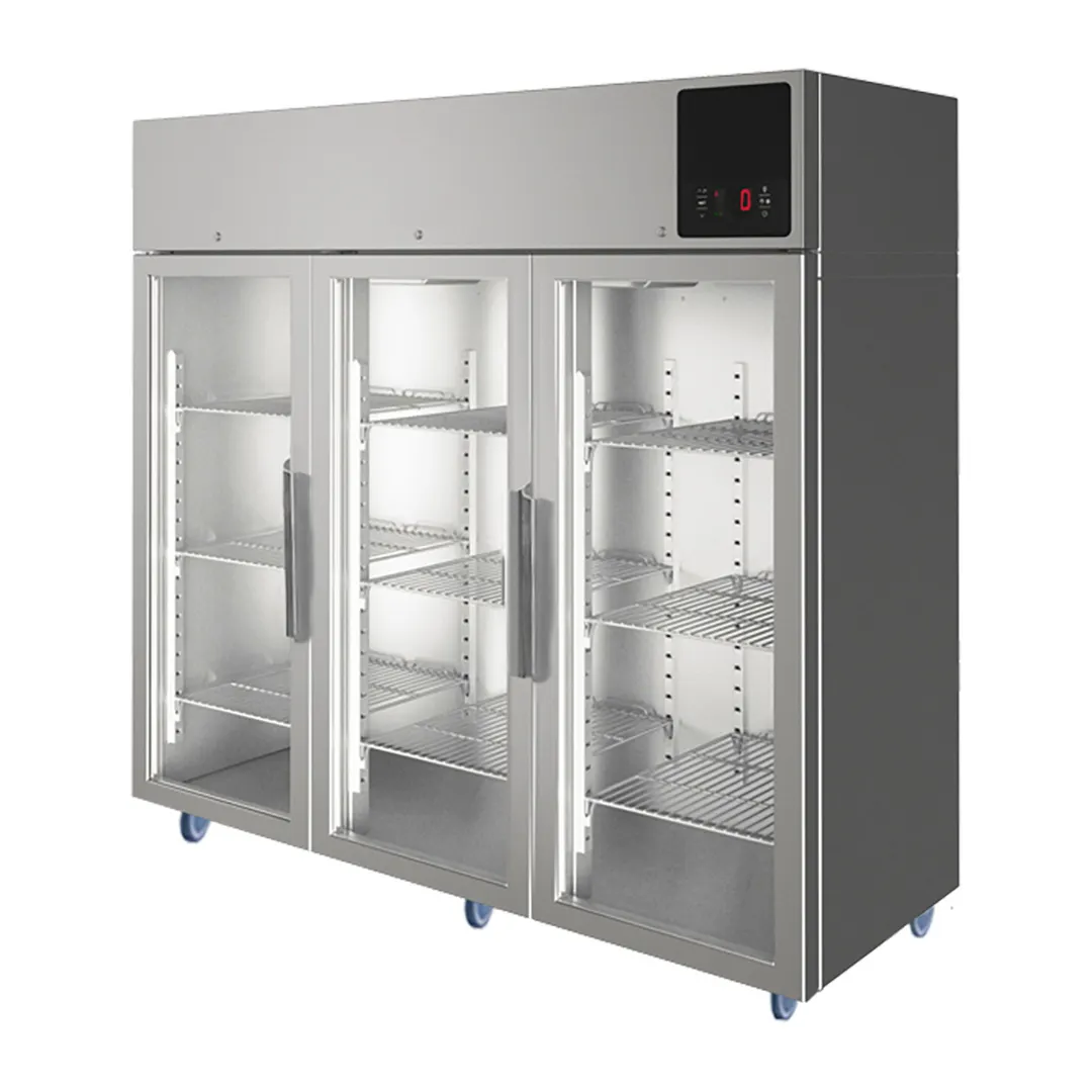 QualServ UCFZ585-SG71A 72" 3-Glass Door Reach-In Freezer, Top Mounted, 72 cu. ft.