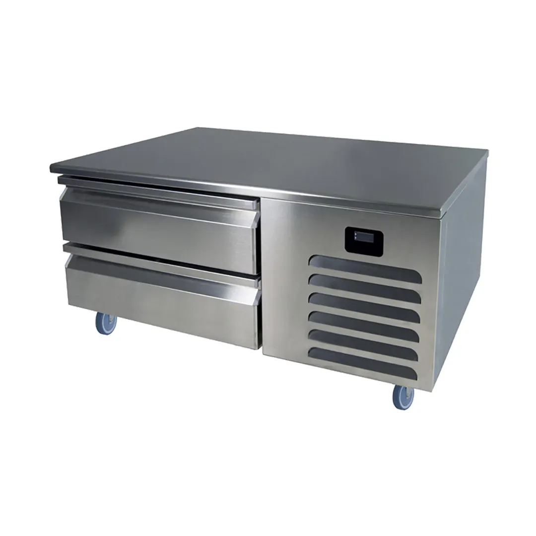 QualServ UCRB548-SS61A 48" 2 Drawers Refrigerated Chef Base, Stainless Steel, 115v