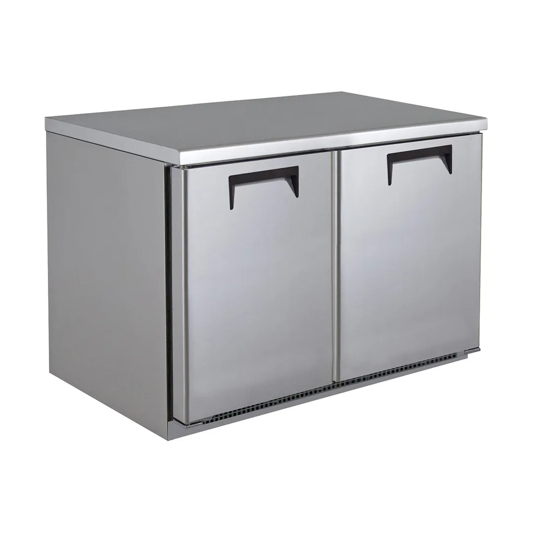 QualServ UCRE360-SS61A 60" 2-Door Undercounter Refrigerator, Stainless Steel, Front Breathing, 17.04 cu. ft.