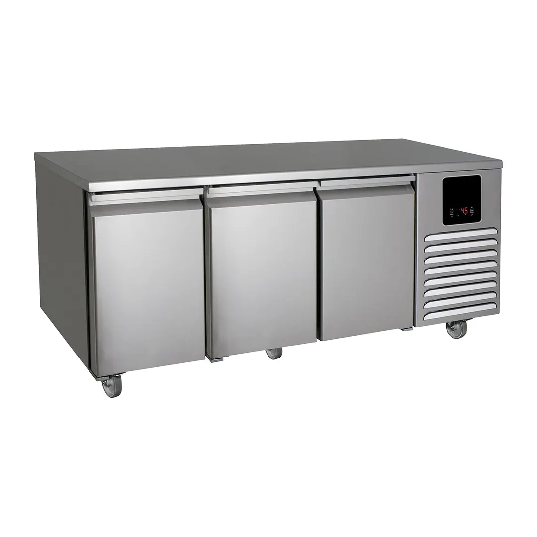QualServ UCRE570-SS61A 72" 3-Solid Door Undercounter Refrigerator, Stainless Steel, 15.57 cu. ft.