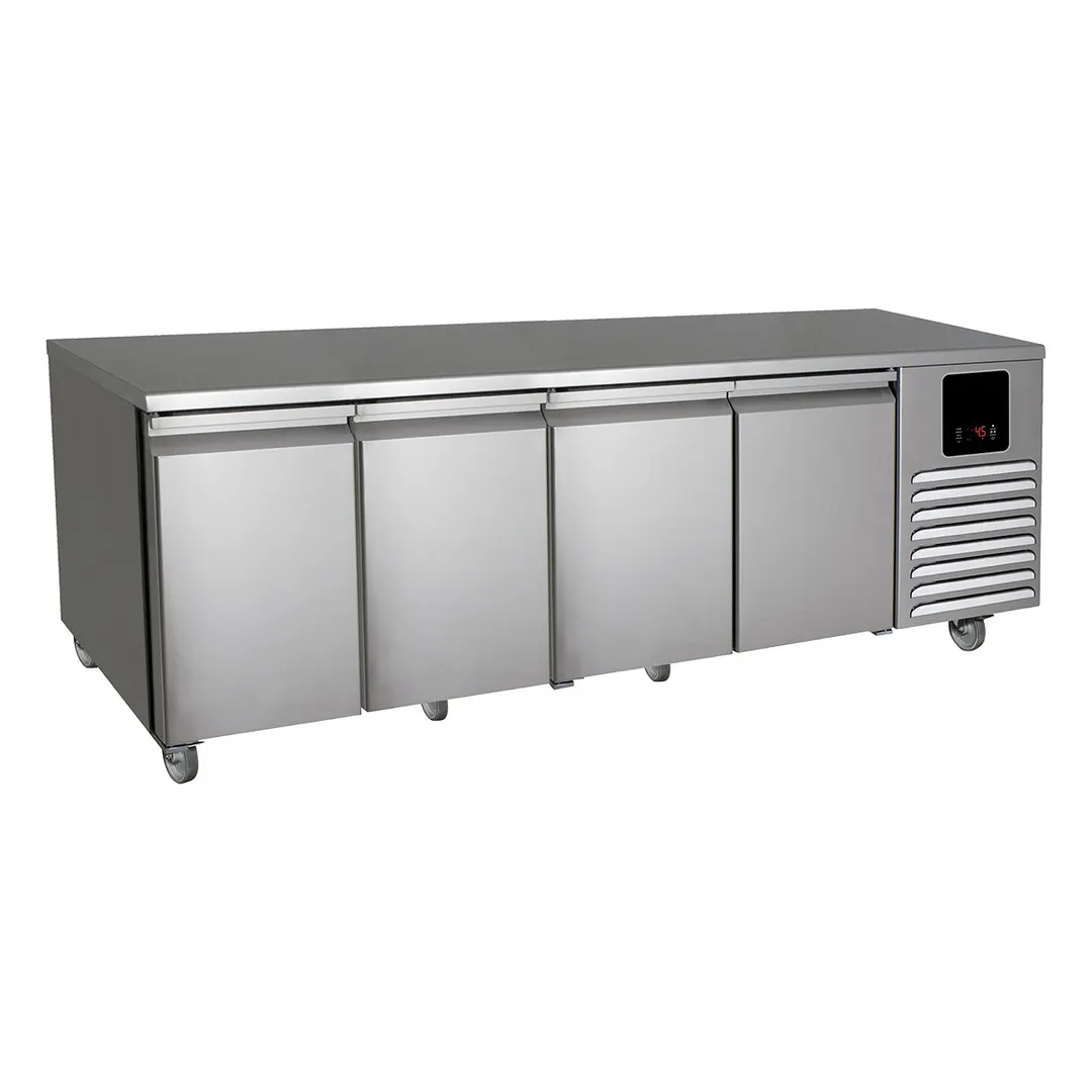 QualServ UCRE588-SS61A 84" Four Solid Door Undercounter Refrigerator, Stainless Steel, 21.2 cu. ft.