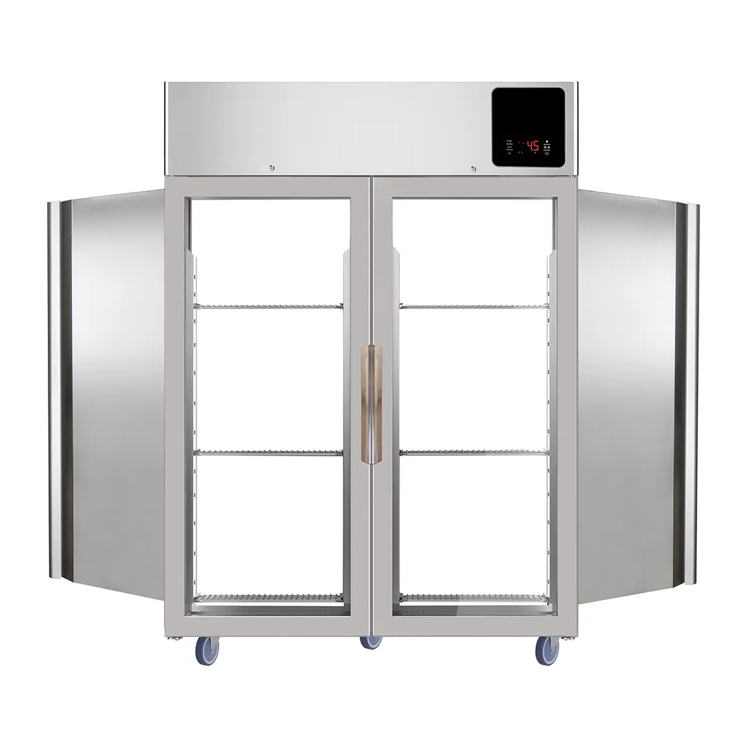 QualServ UCRP149-GS71A 49" 4-Door Pass-Thru Refrigerator, 49 cu. ft., Stainless Steel, Top Mounted