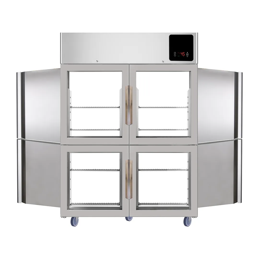 QualServ UCRP249-GS71A 49" 2-Section 8-Half Door Pass-Thru Refrigerator, 49 cu. ft., Top Mounted