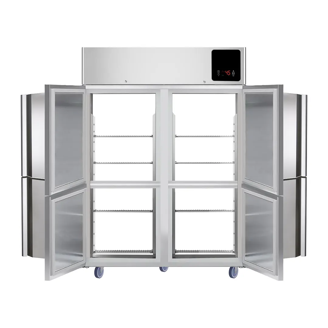 QualServ UCRP249-SS71A 49" 2-Section Pass-Thru Refrigerator, 49 cu. ft., 8 Half Doors