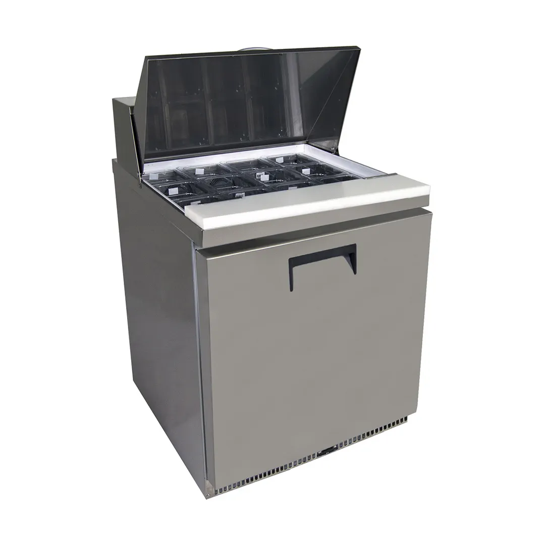 QualServ UCSP127-SS11A 27" 1-Door Sandwich and Salad Prep Table, 8 Pans, Stainless Steel