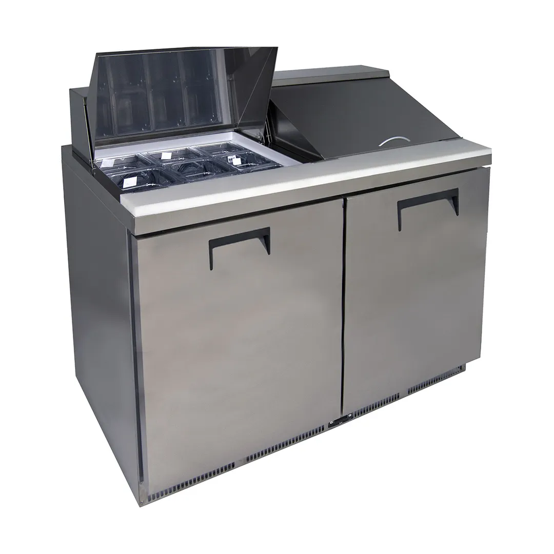 QualServ UCSP148-SS61A 48" 2-Door Sandwich and Salad Prep Table, 12 Pans, Stainless Steel