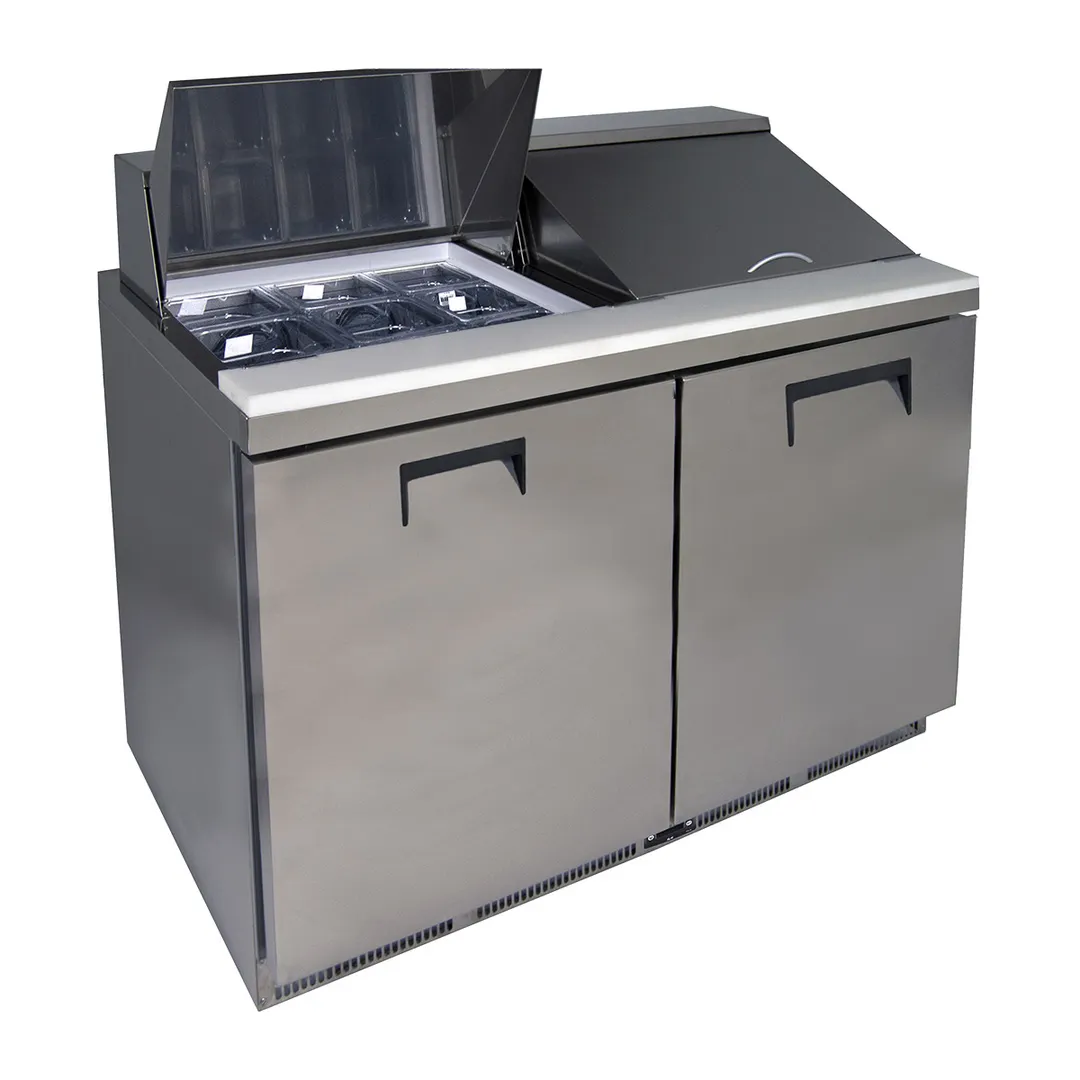 QualServ UCSP160-SS61A 60" 2-Door Sandwich and Salad Prep Table, 16 Pans, Stainless Steel