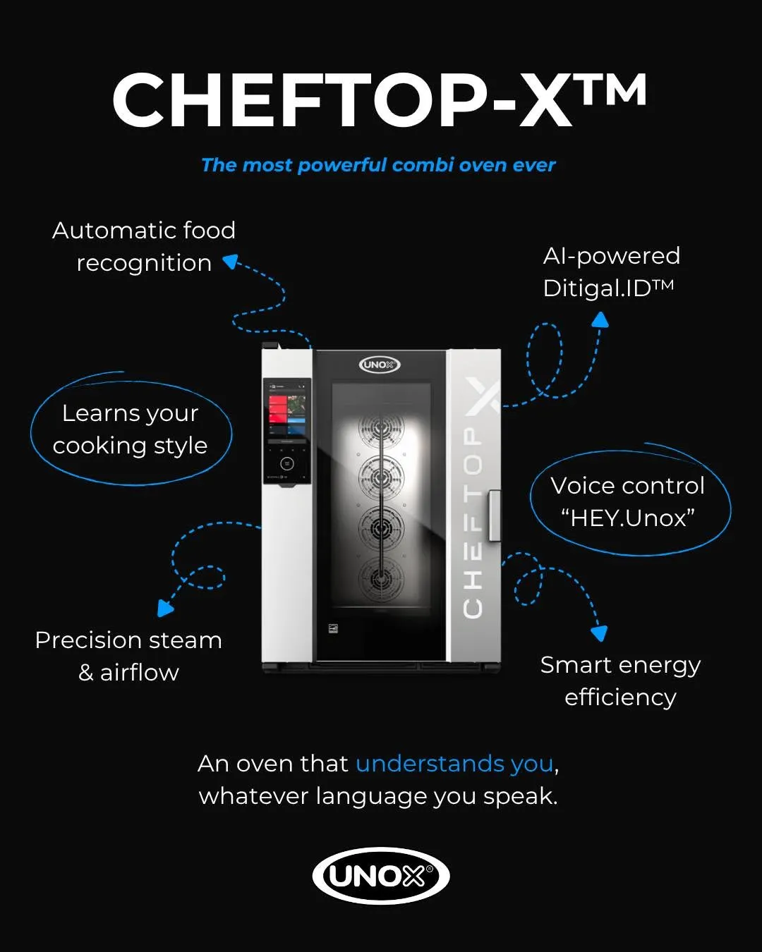 UNOX XADA-0611-EXLS Half Size 6 Pan Electric Combi Oven w/ Touchscreen, Steam Generator, 208/240V