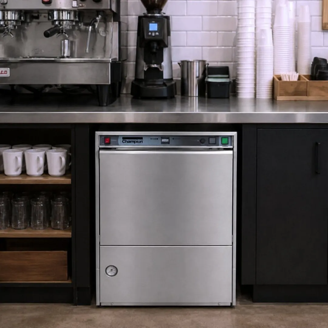 Champion UH 140B 24" Undercounter Dishwasher,27 Racks/Hr-20 Gal/Hr-High Temp w/ Booster