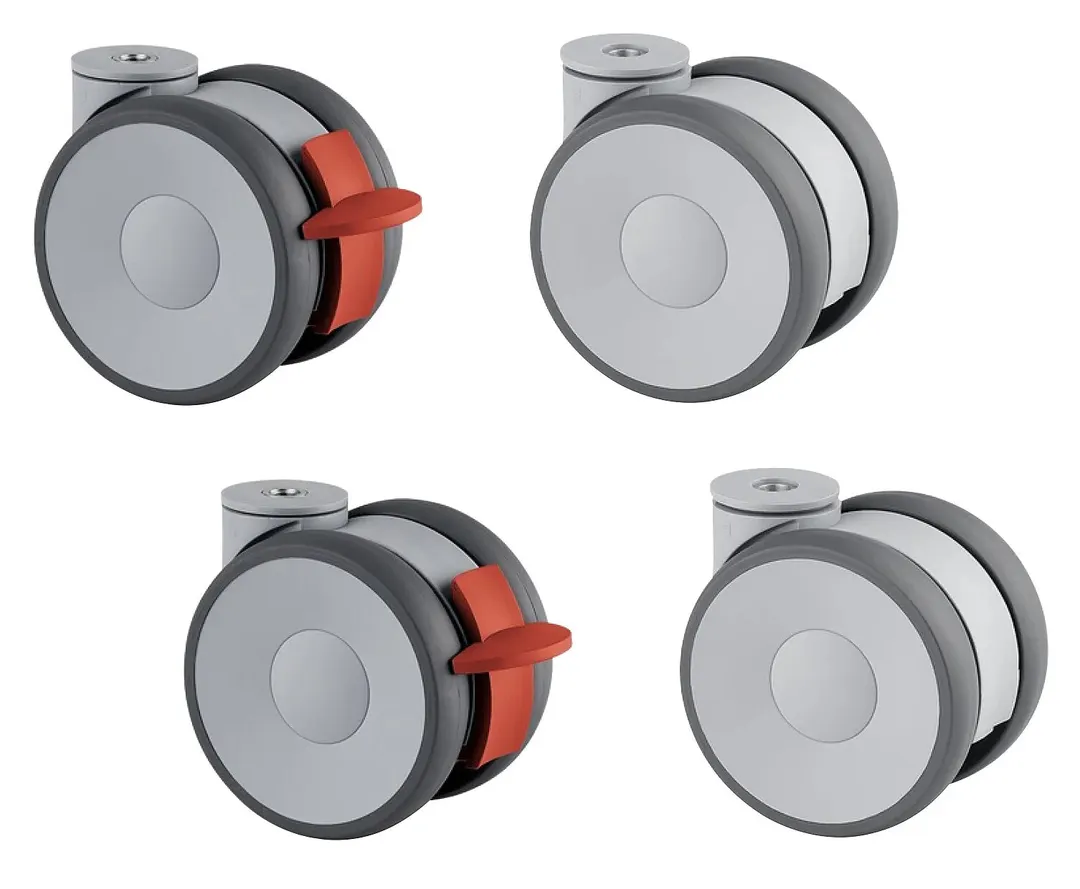 Lainox RP004 Castor Kit, with Flange, Set of (4), (2) with Brakes