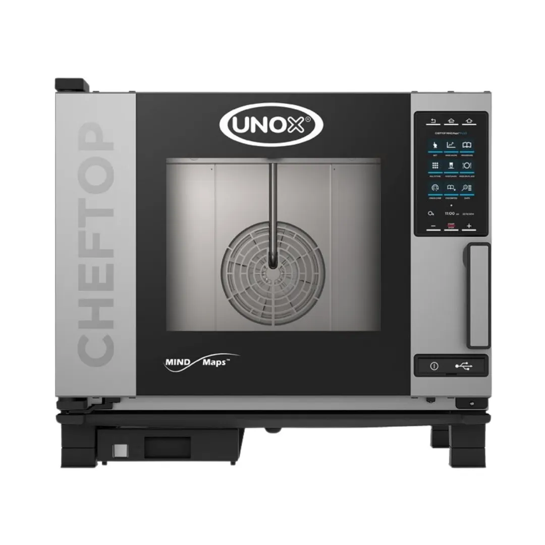 Unox XAVC-0511-GPRM Half Size 5 Pan Gas Combi Oven w/ MIND.Maps Plus, Touchscreen Control, Steam Generator, 51.183 BTU