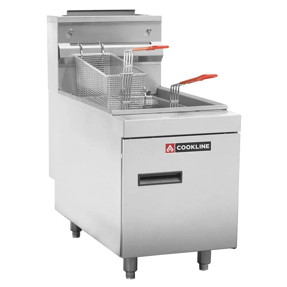 Cookline CTF3 11" Countertop Gas Deep Fryer, Full Pot, Natural Gas, 35 Ibs, 66.000 BTU