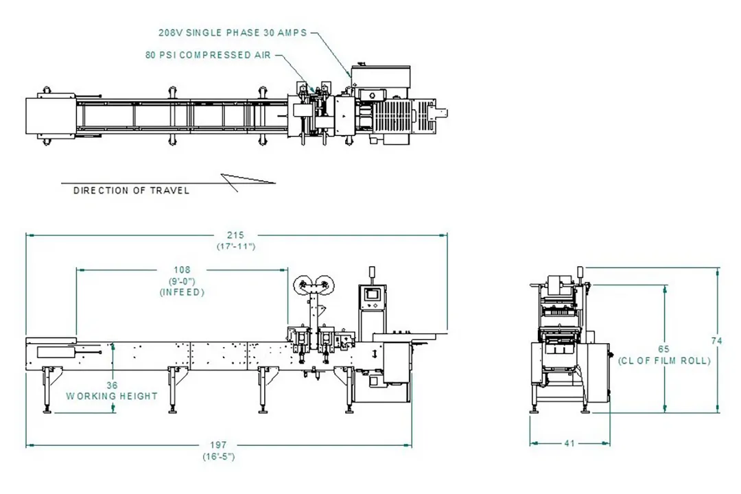 Oliver MX4 Speedseal Tray Lidder, 17'-11" Overall, 10.5"W x 12"L, Dual Rotary Heat Seal, 80 PSI, Steel