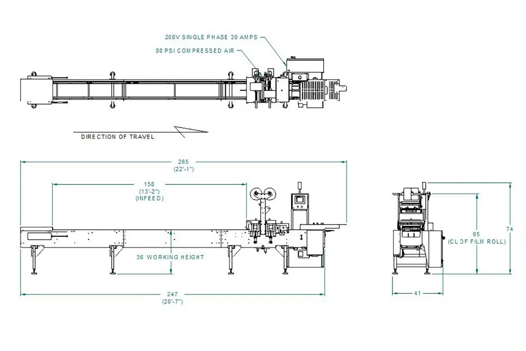 Oliver MX5 Speedseal Tray Lidder, 22'1" Overall, 10.5"W x 12"L x 3.25"D, Dual Rotary Heat Seal, 80 PSI 30A208V
