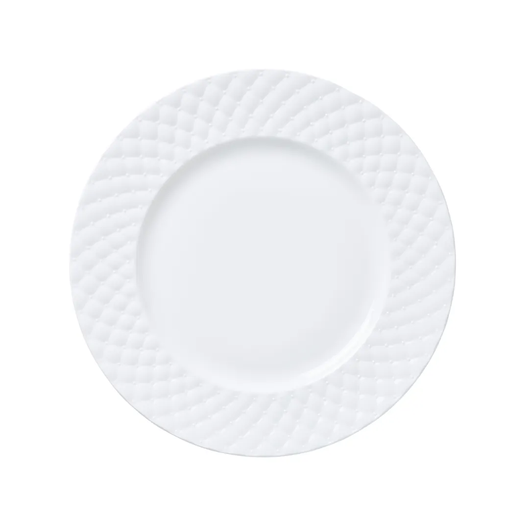 Steelite 85000AND0672 - Rim Plate, 10.75" Round Whiteware, Reusable Plastic Dinner Plate - 1 Dozen