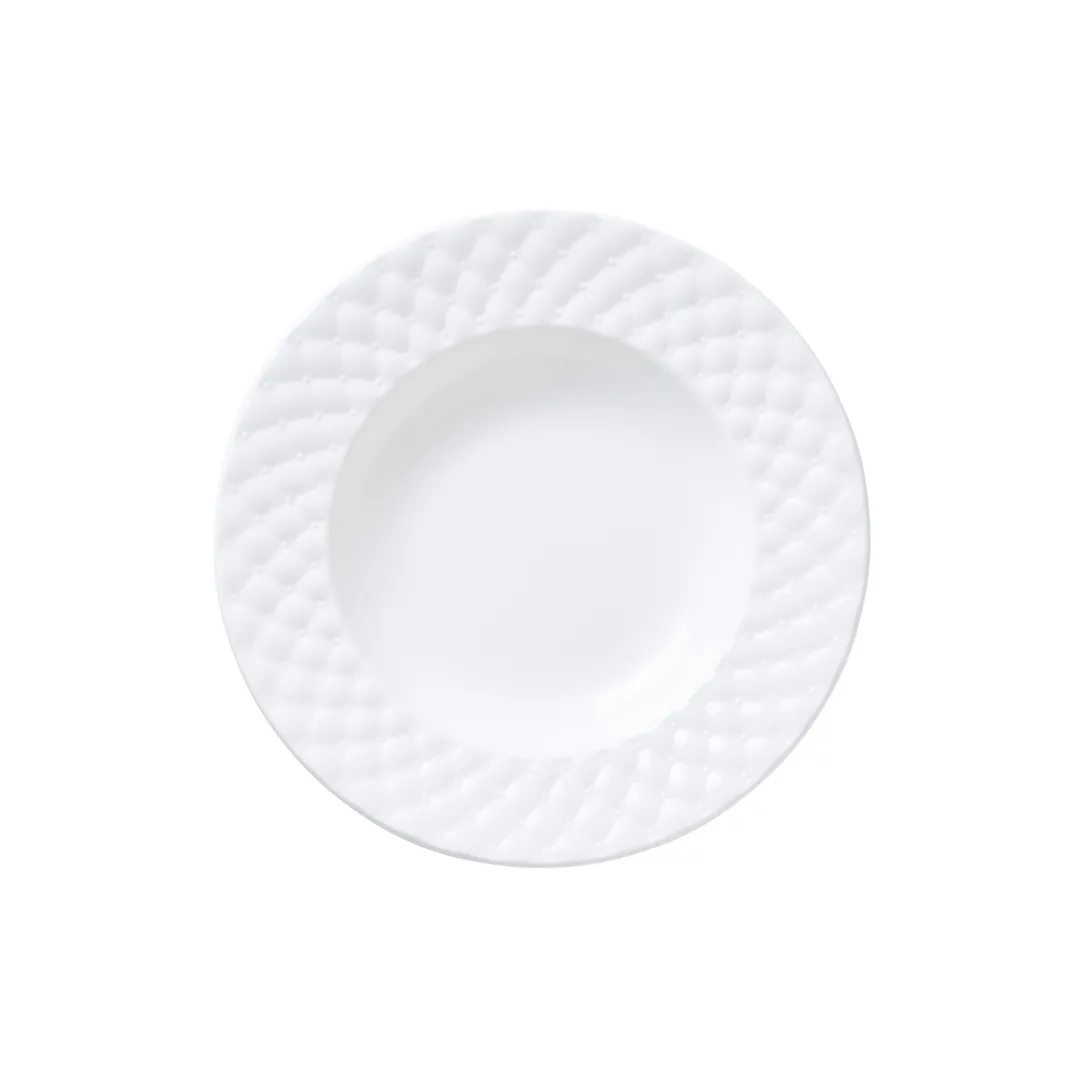 Steelite 85000AND0677 Rim Soup Bowl, 8.75", Whiteware, Chesterfield, Bone China - 12/Case