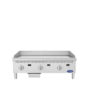 Atosa USA ATG-3624-C 36" Countertop Gas Griddle with 3 Burners & 1" Thick Chrome Plate - 90,000 BTU