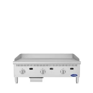 Atosa USA ATG-3624-S 36" Countertop Gas Griddle with 3 Burners & 1" Thick Steel Plate - 90,000 BTU