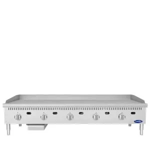 Atosa USA ATG-6024-S 60" Countertop Gas Griddle with 5 Burners & 1" Thick Steel Plate - 150,000 BTU