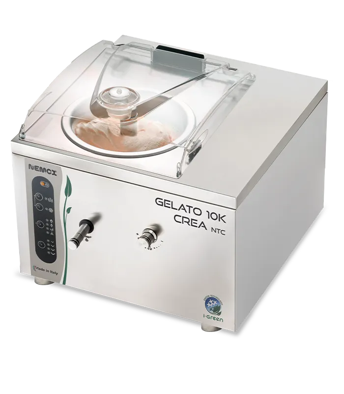 Eurodib GELATO10KCREA Countertop Gelato Freezer, 22 lb/hr, 12-15 min, 650 W 120V, Lid, Casters, R290