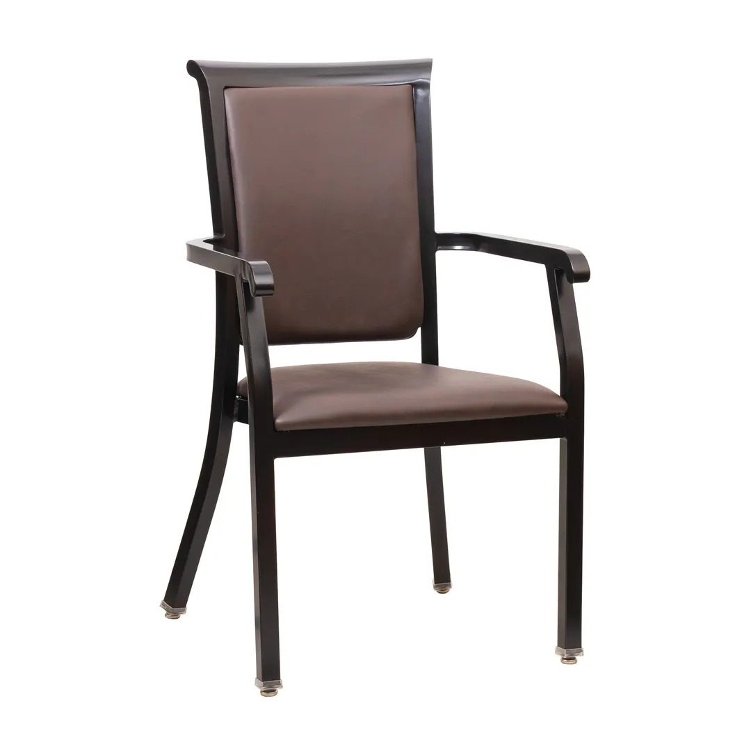 G & A 2756-AL GR9 Stackable Banquet Chair – 12‑gauge Aluminum Frame, Square Upholstered Back with Handhold, Upholstered Seat, 4‑High Stacking, Grade 9 UPH, Indoor Use