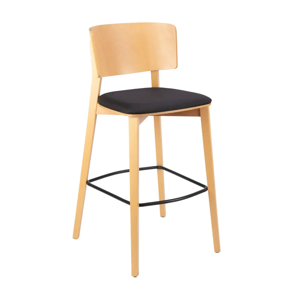 G & A 9618-PS Indoor Bar Stool w/ Solid Back, Upholstered Padded Seat