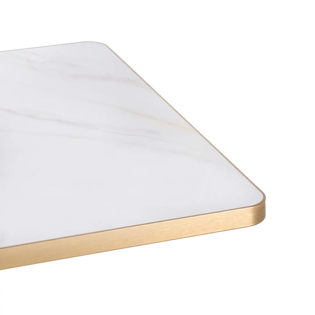G & A SSB3072 - Quartz Table Top, 30" x 72", 1" Thick, Gold Band, Weatherproof Sintered Stone, Indoor/Outdoor