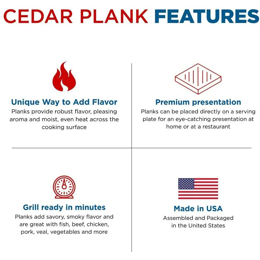 Jaccard 201408-50 Premium Cedar Grilling Planks / Wraps