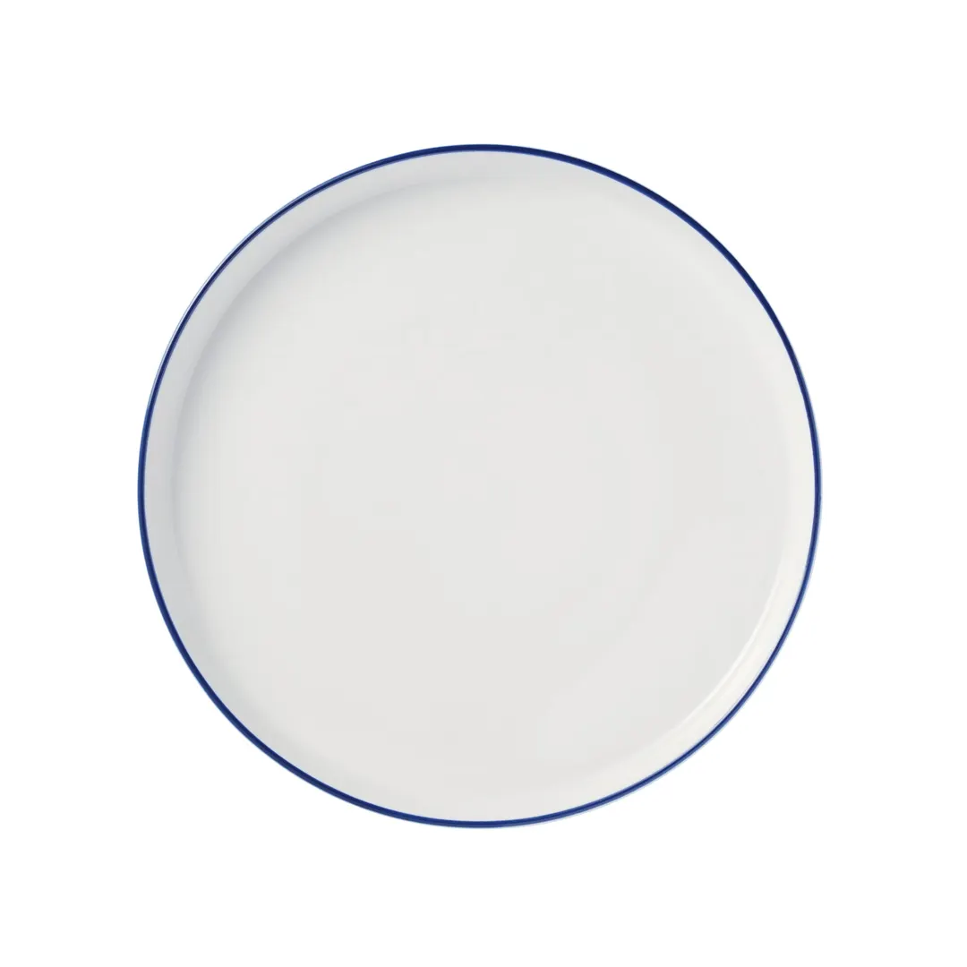 Libbey 114219 - 10½" Round Porcelain China Plate, Blue, Flat Edge, Narrow Rim, 1" Height - Case