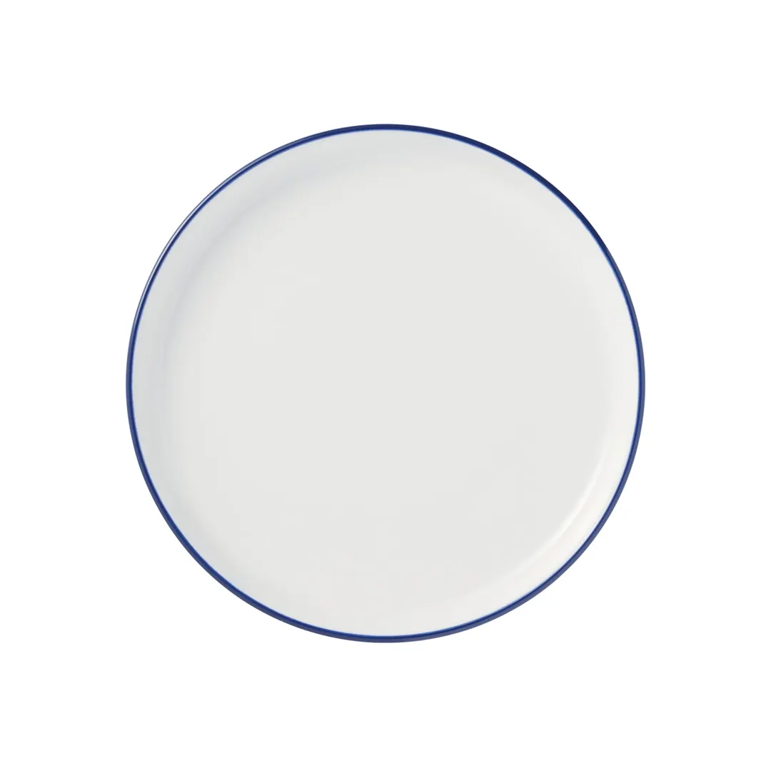 Libbey 114221 - Round Stacking Plate, 7 3/4" Dia x 7/8" H, Porcelain, Blue, Narrow Rim, Flat Edge