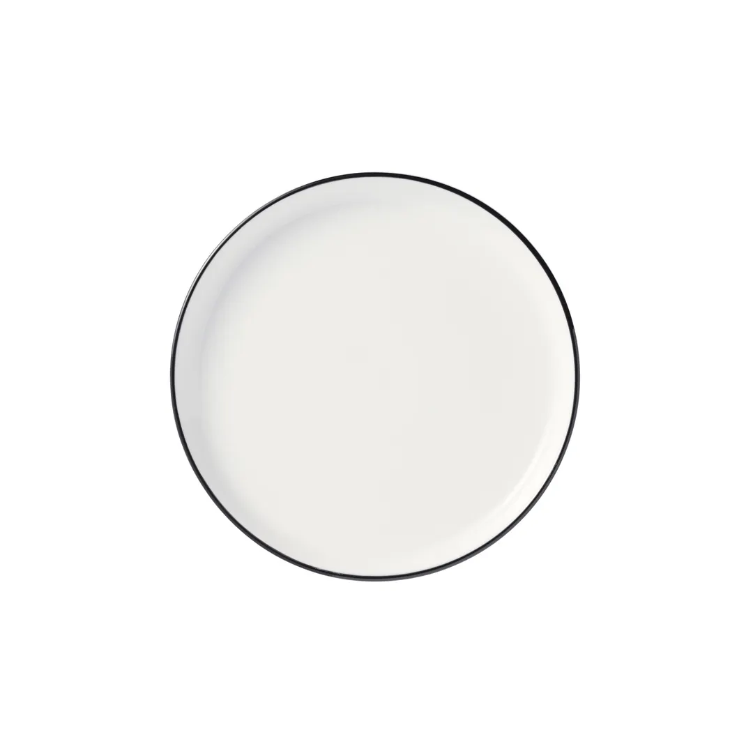 Libbey 114222 - 7 3/4" Round Black Porcelain Stacking Plate, Narrow Rim - Case