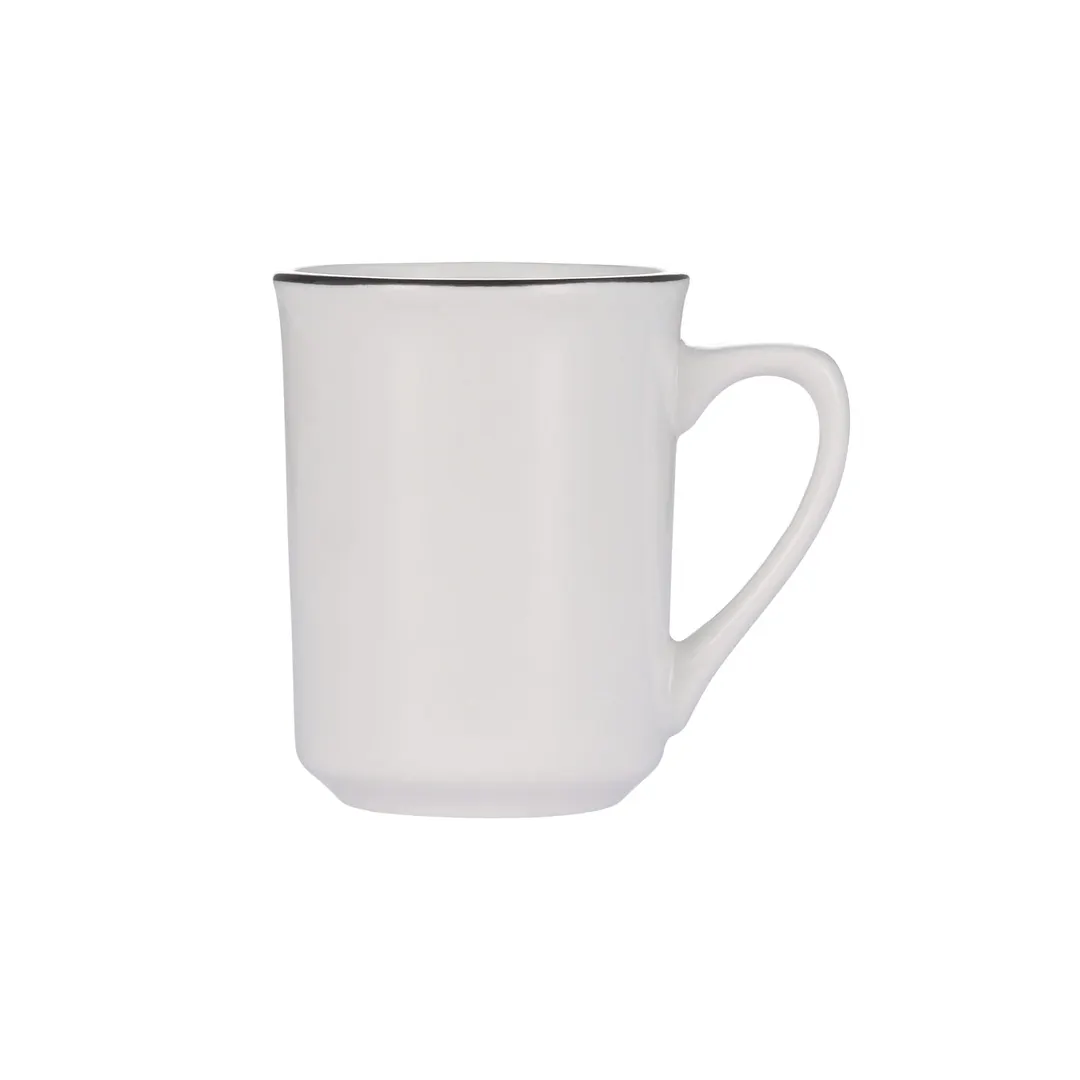 Libbey 114224 Porcelana Linea China Mug, 8.5 oz, 4"5 x 3"9, Black Porcelain Non‑Stackable - 1/Case