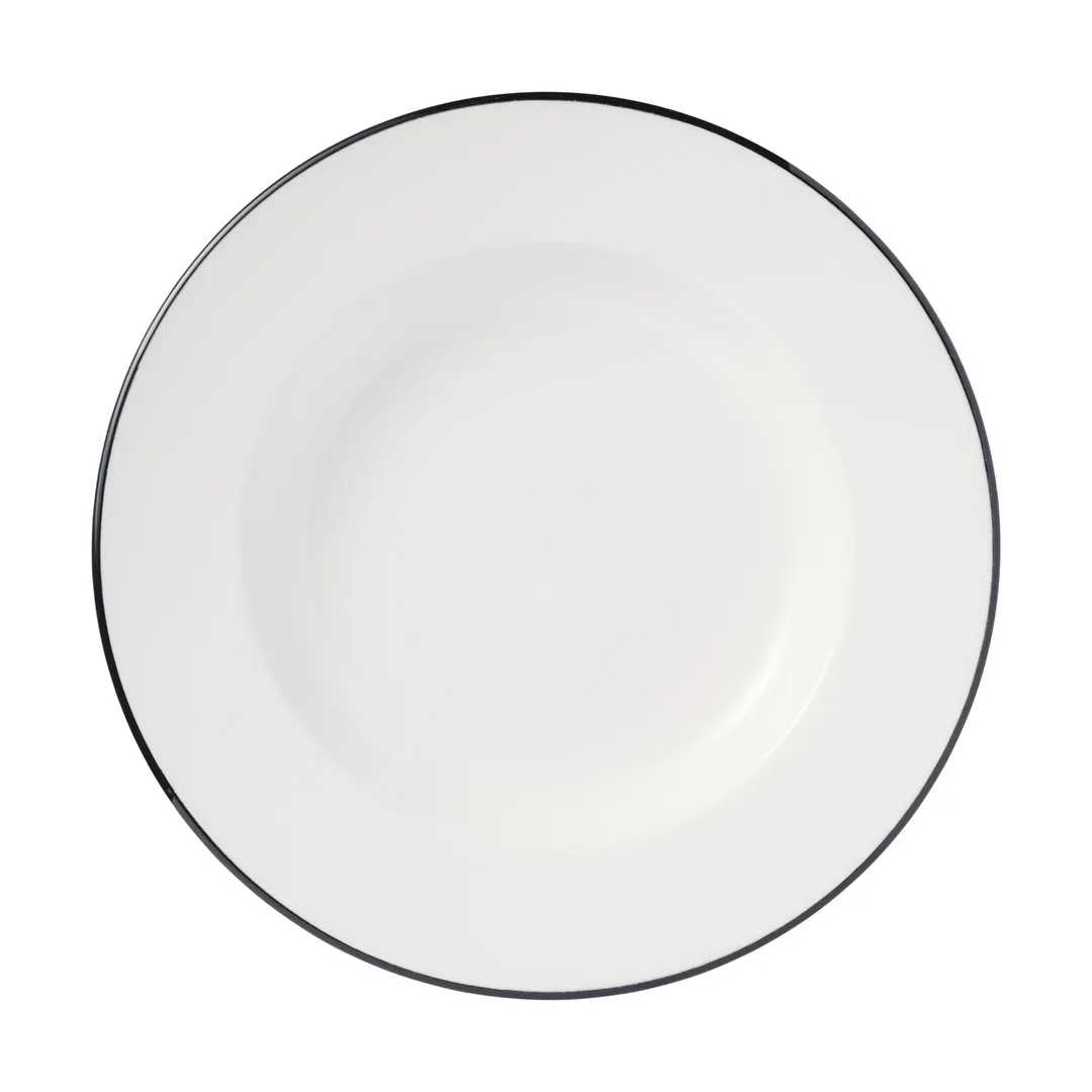 Libbey 114226 Porcelana Linea Pasta Bowl, 12" Dia x 1-5/8" H, 30 oz Black Porcelain Round - 12/Case