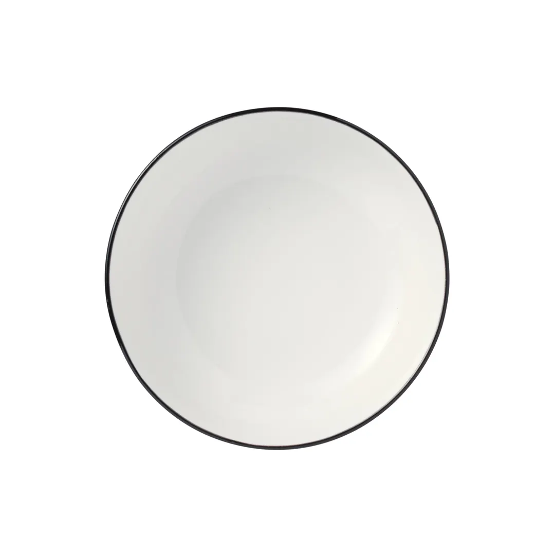 Libbey 114228 Nestabowl, 34 oz (1 L) Round Black Porcelain Bowl, 7" Diameter x 2‑3/8" Height – Case