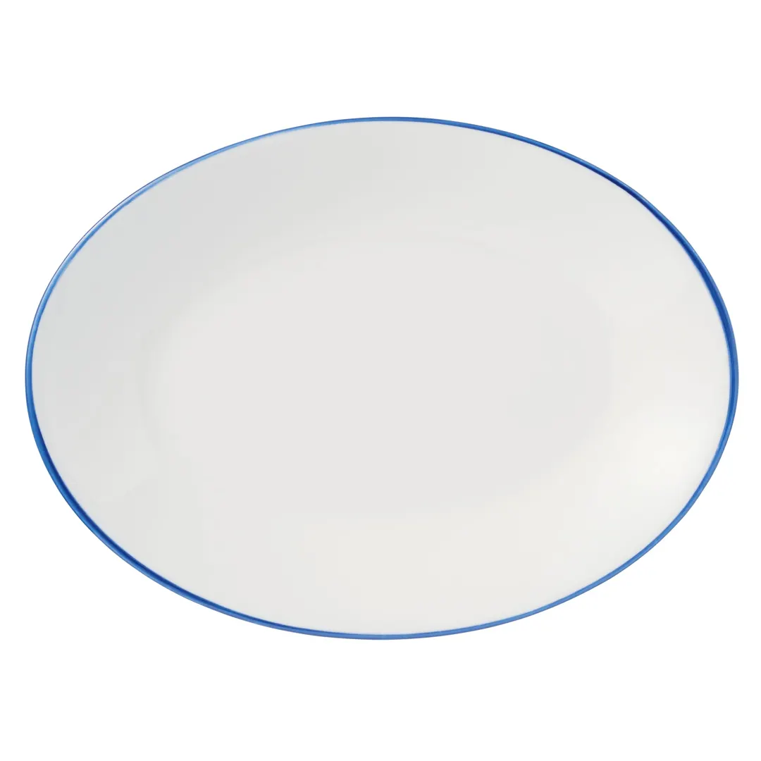 Libbey 114231 Oval Blue Porcelain Platter, 13½" W x 1⅜" H, Sold per Case - 1/Case