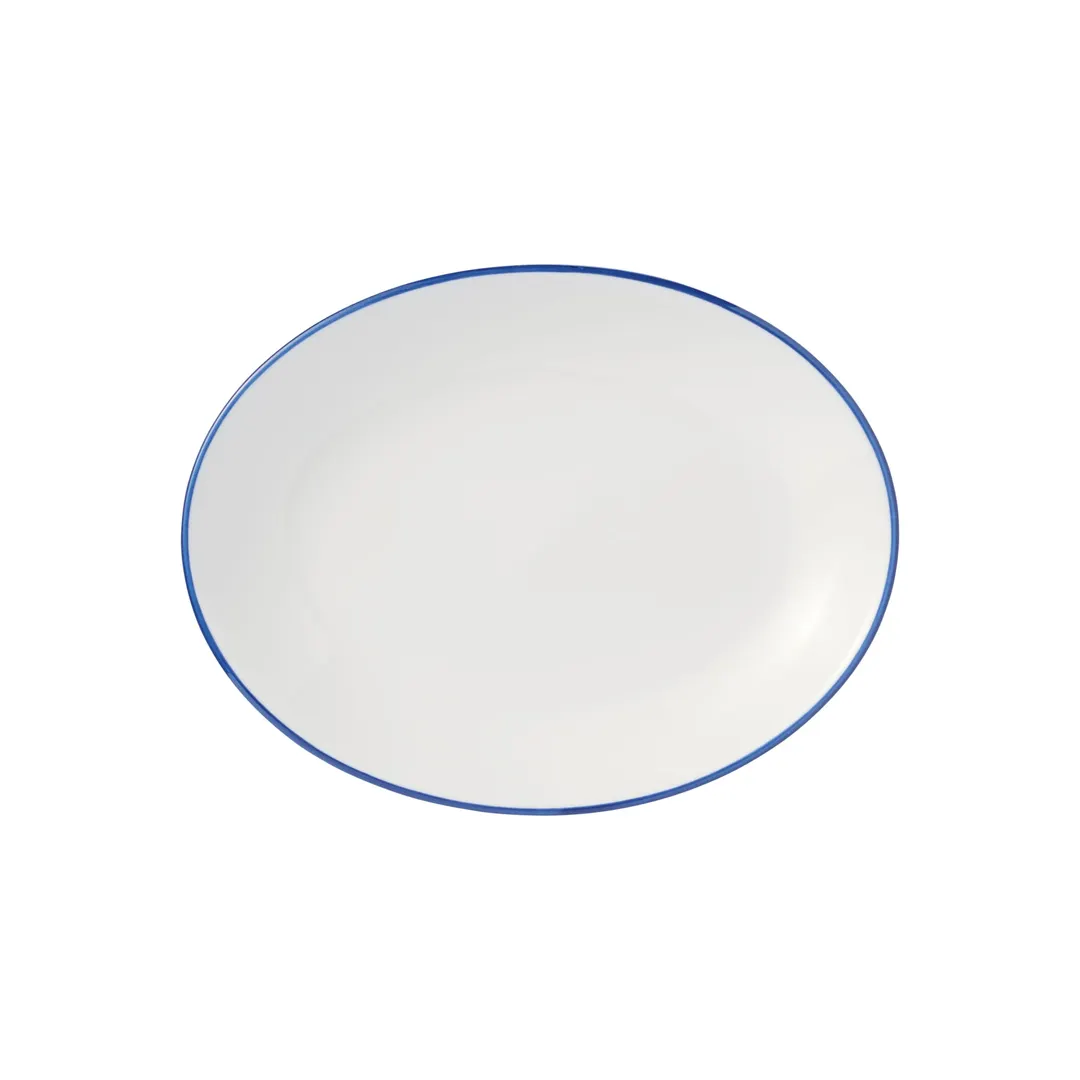 Libbey 114233 Rectangular China Platter, 9-3/4" x 7-1/2" x 1-1/4", Blue Porcelain - 1/Case