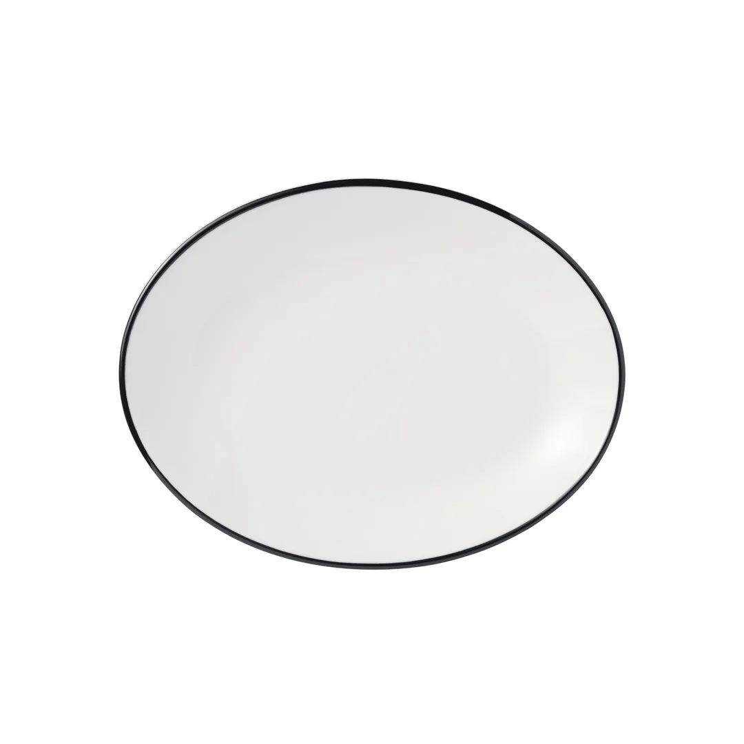 Libbey 114234 - Porcelana Linea Rectangular Platter, 9-3/4" x 7-1/2" x 1-1/4", Black Porcelain, 1/Case