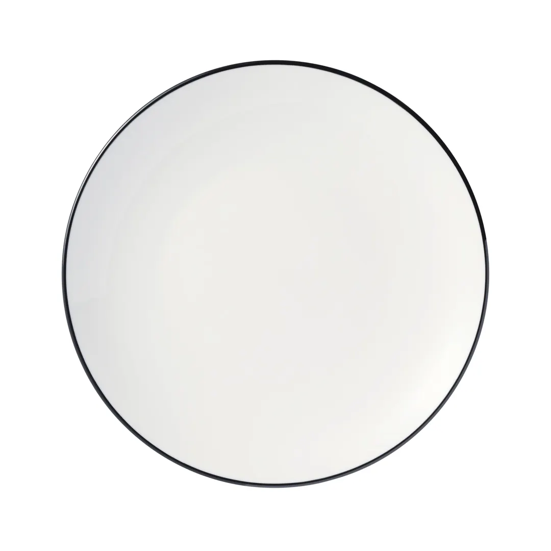 Libbey 114236 - 10½" Coupe Plate, Round Porcelain, Black, Curved Edge, 1¼" Height - 1/Case