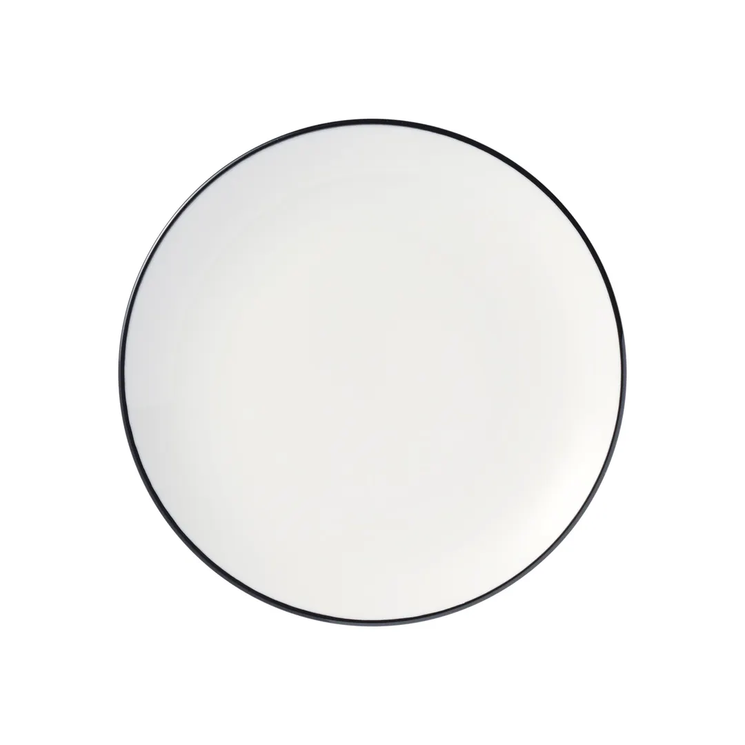 Libbey 114238 - 8¼" Coupe Round China Plate, Porcelain Black, Curved Edge, 1" Height - 1/Case