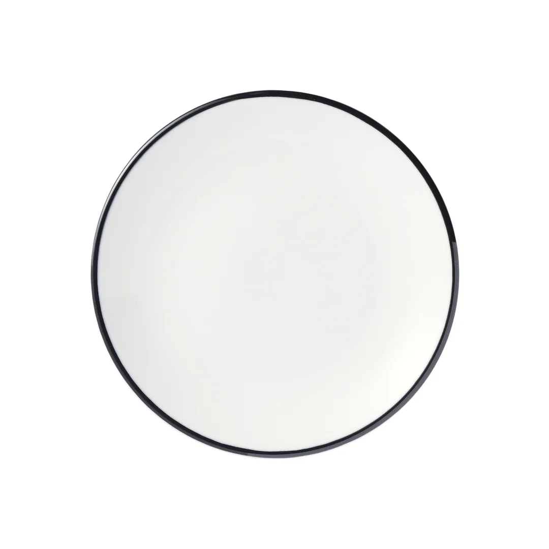 Libbey 114240 Coupe Plate – 6½" Dia x ¾" H Round Porcelain Black Curved Edge Coupe Rim - 1/Case