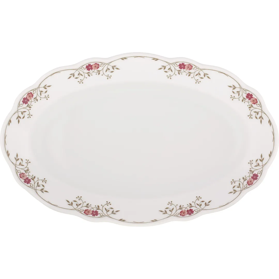 Libbey 645203011321044 - Oval Porcelain China Platter 12" x 7" Oven Microwave Freezer Safe - 1/Case