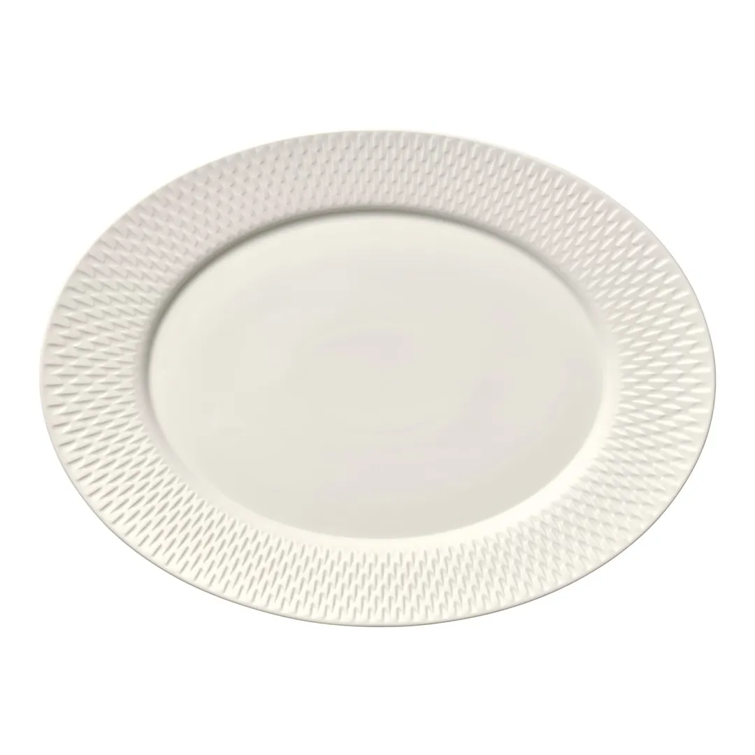 Libbey 669208862000000 Reflections Oval Porcelain Platter 15" x 11" Oven Freezer Safe - 1/Case