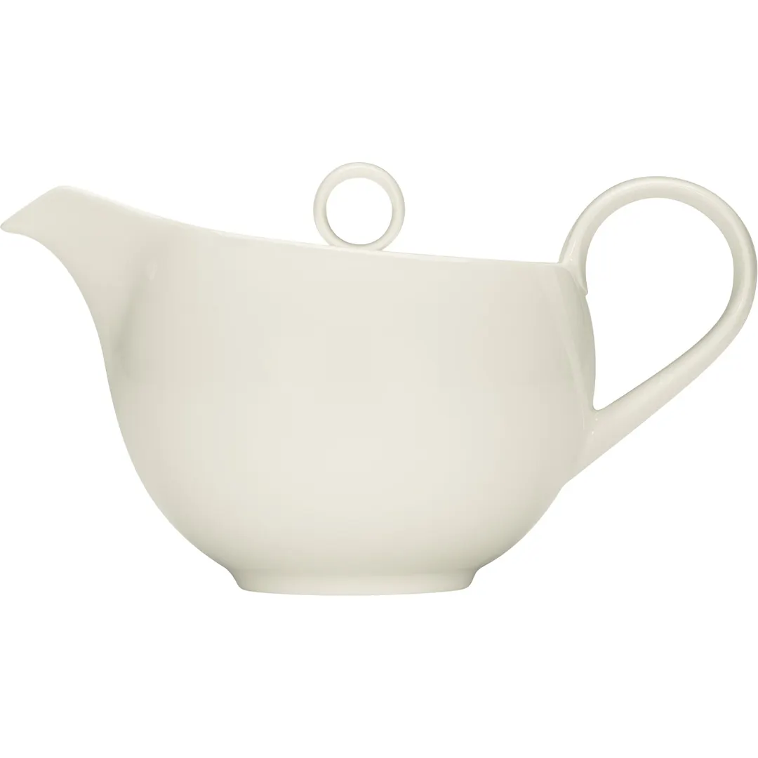 Libbey 669434063000000 Porcelain Teapot, 13.5 oz (7½" x 4⅜"), Oven/Microwave/Freezer Safe - 1/Case